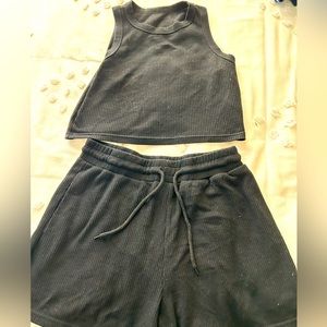 Black Amazon cropped tank and short set size M